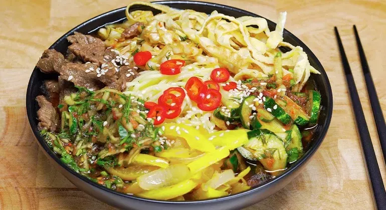 Рецепт Корейських Куксів з м'ясом і овочами