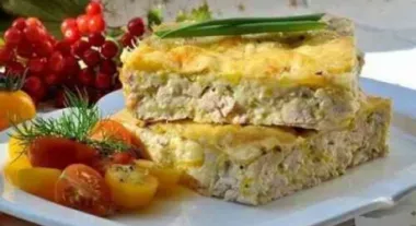 Рецепт запіканки з кабачків та рису з сиром