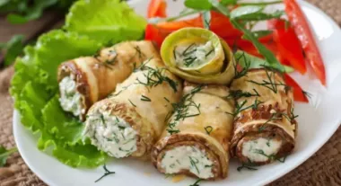 Кабачкові рулетики з сиром